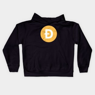 Vintage Dogecoin Cryptocurrency Token Kids Hoodie